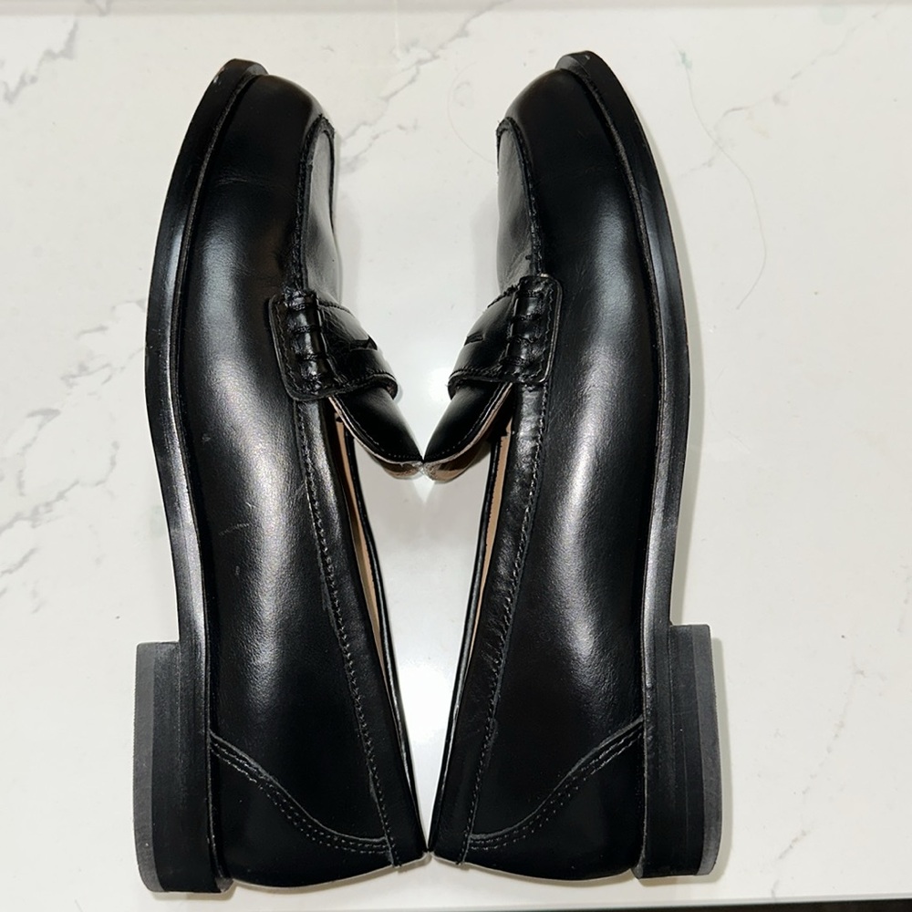 Madewell Black Leather Penny Loafers with Tan Insole - Picture 8 of 8